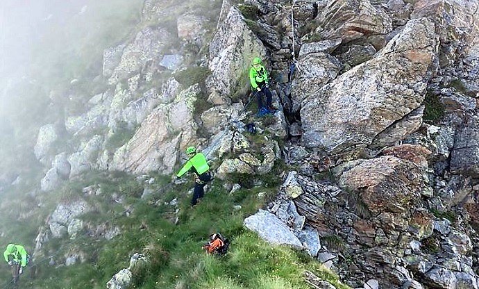 Escursionista soccorso al rifugio Pastore