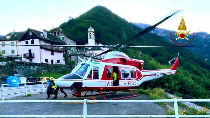 Escursionista recuperato dall'elicottero dei vigili del fuoco