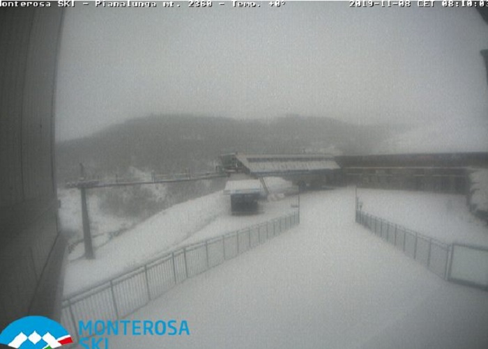 Piste già imbiancante ad Alagna dopo la nevicata