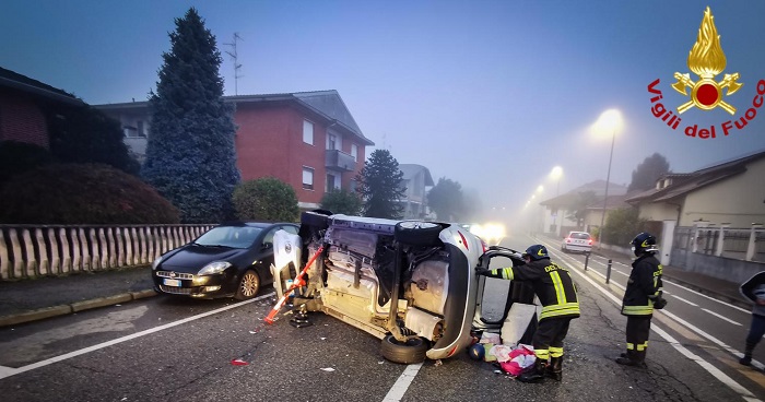 Incidente con cinque auto stamattina a Vercelli