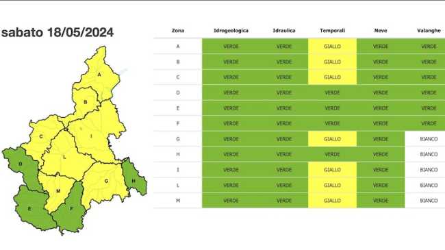 allerta gialla sab 18 mag