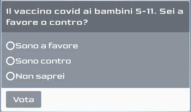 sondaggio vaccino bambini