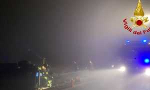 vigili del fuoco incidente nebbia